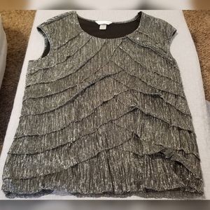 Gorgeous shiny Christopher & Banks ruffle top